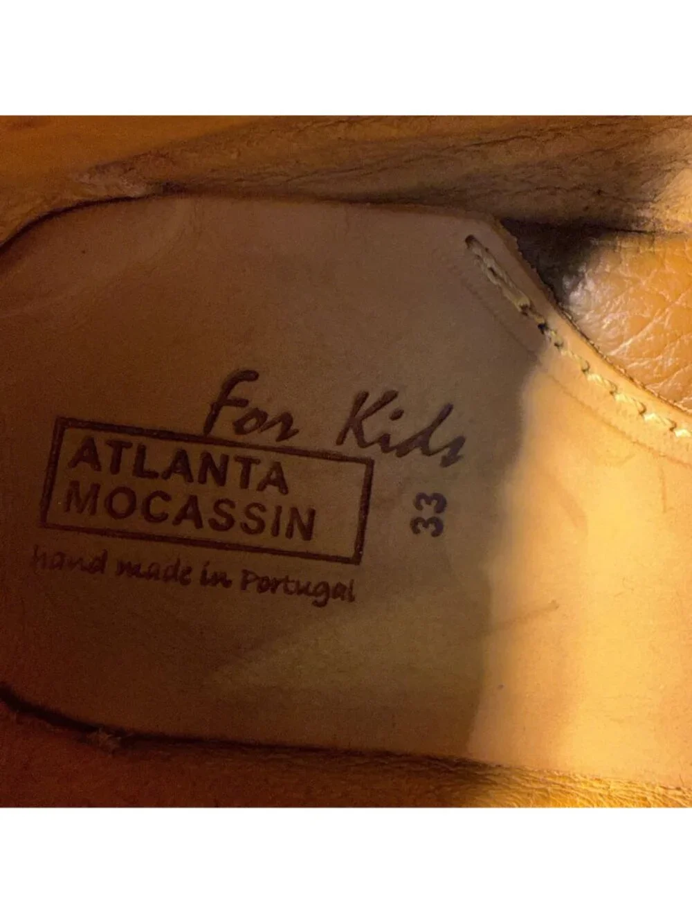 Atlanta Mocassin Boys Leather Loafers Size 33 US 2 Brown